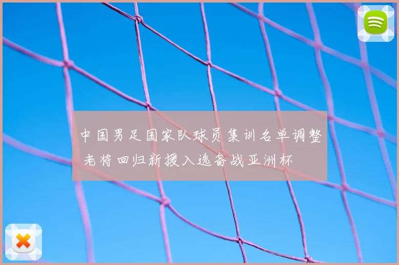 中国男足国家队球员集训名单调整 老将回归新援入选备战亚洲杯